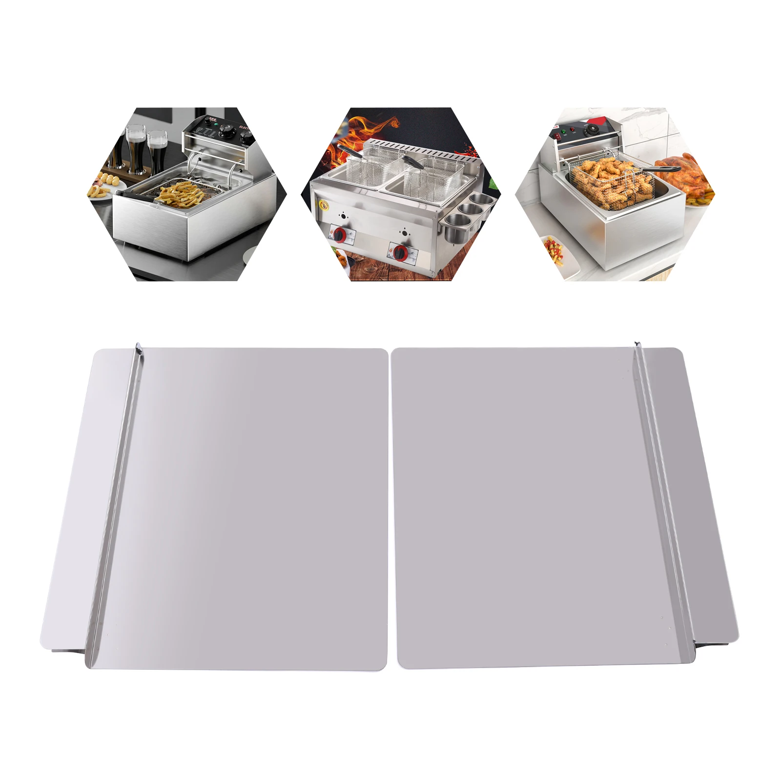 

Stainless Steel Commercial Deep Fryer Splash Guard, Heat-Resistant, Hygienic Protection for Fryers in Industrial Kitchens