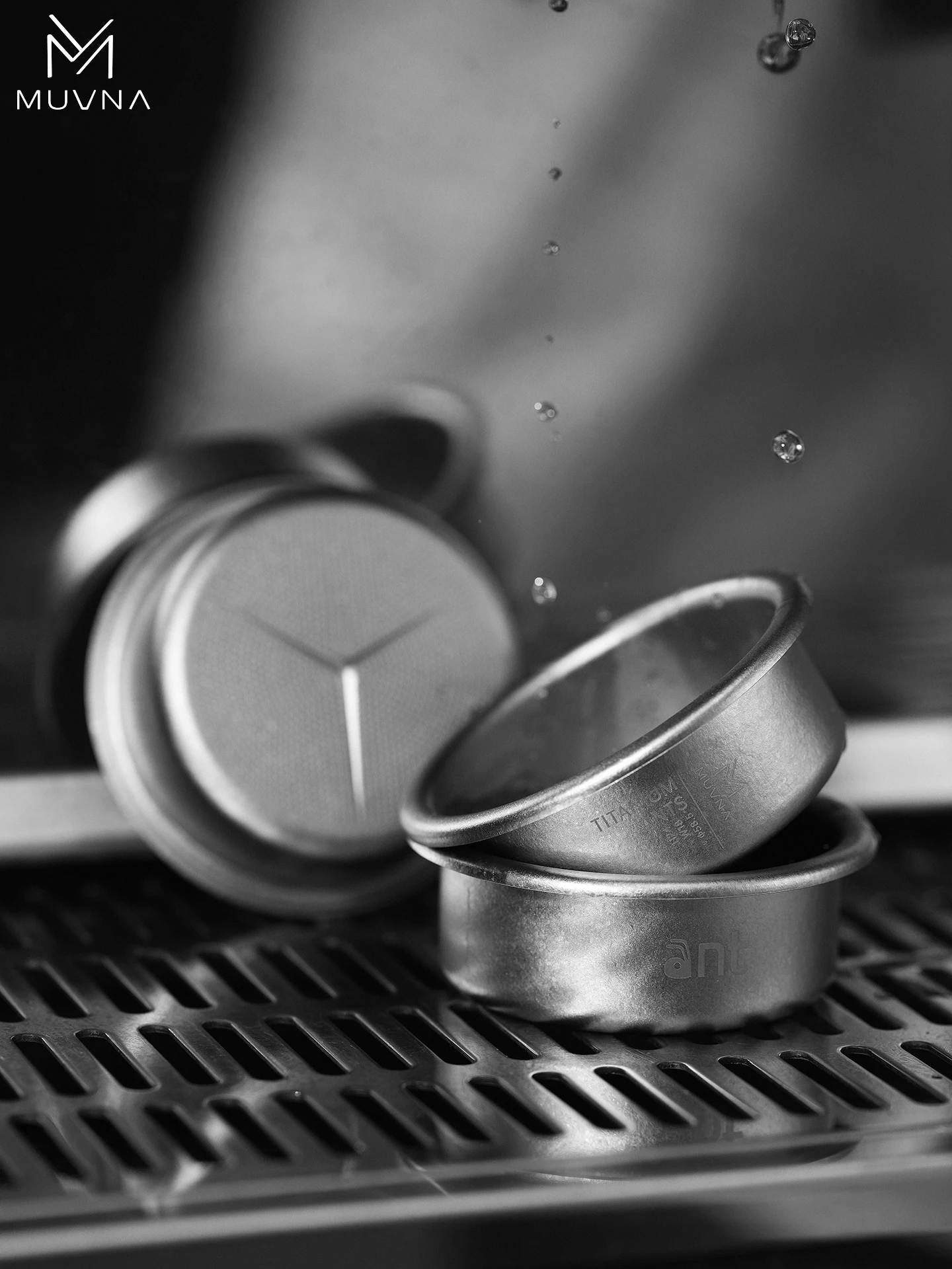 

MUVNA Titanium-Ants Эспрессо-машина Портафильтр Прецизионная корзина для фильтра из чистого титана (58,3 мм) — кофейное оборудование