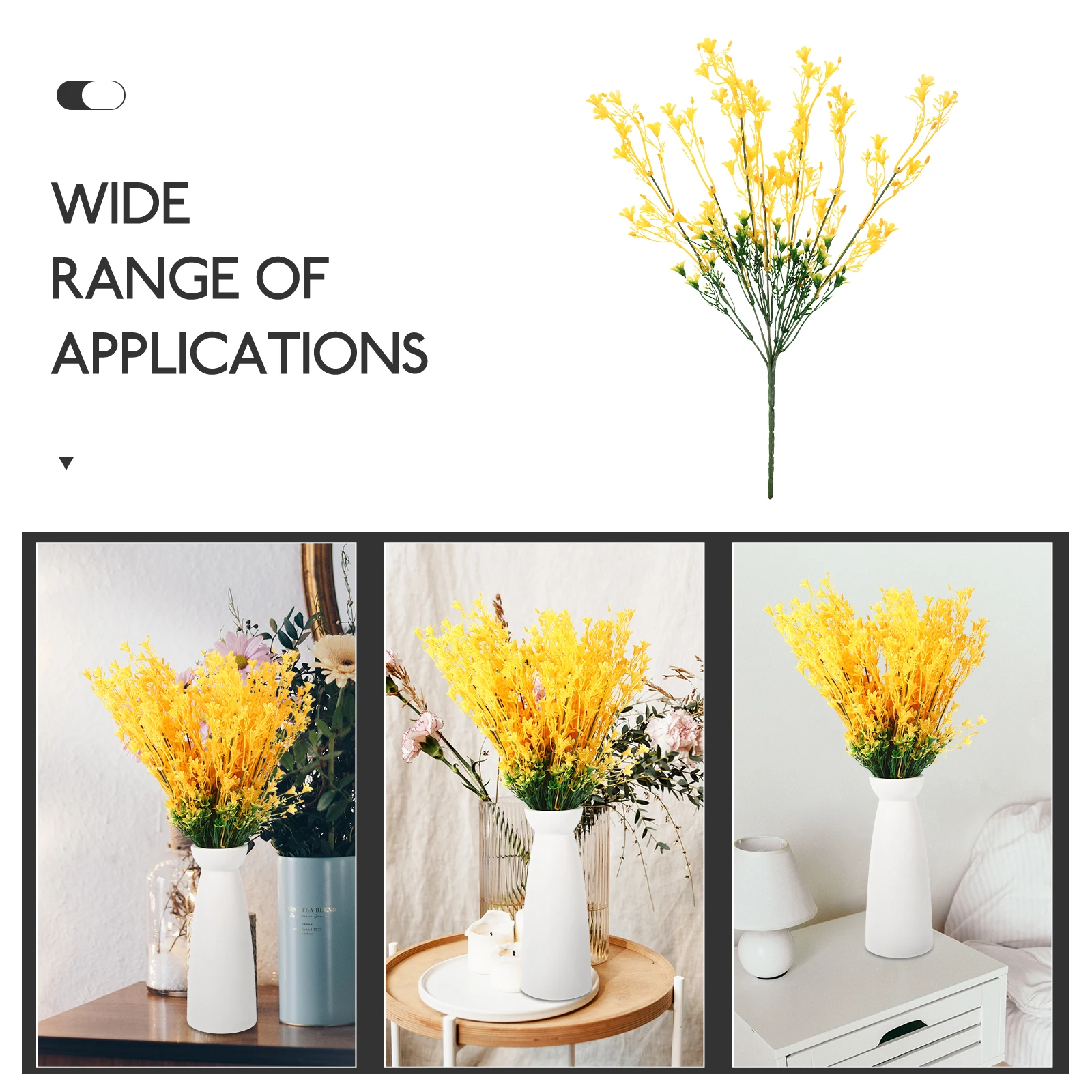 

6pcs Simulated Rapeseed Flowers Realistic Fake Flower For Home Decor Diy Craft Decoration Plastic Indoor Outdoor Use
