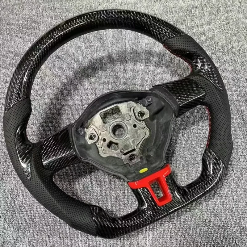 High quality ization Car Accessories Leather Carbon Fiber Steering Wheel for Golf 6 MK6 GTi Passat B7 B8 Steering Wheel view 5