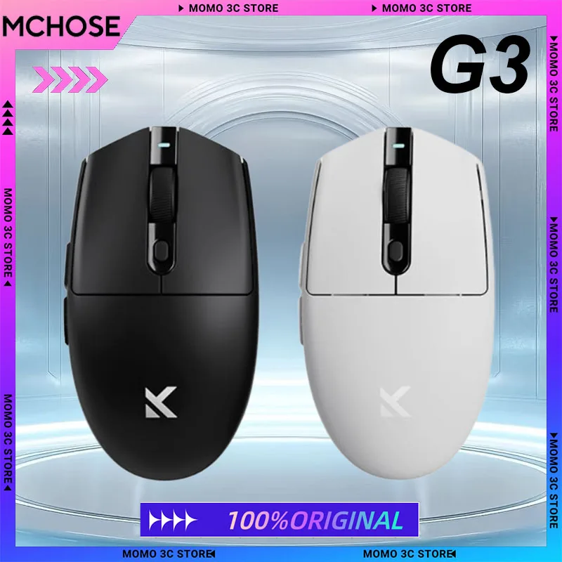 Mchose G3 Gaming Mouse Tri-Mode Wireless Buletootht 800mAh TTC Lightweight Ergonomics Customized Gmaer Laptop PC Accessories