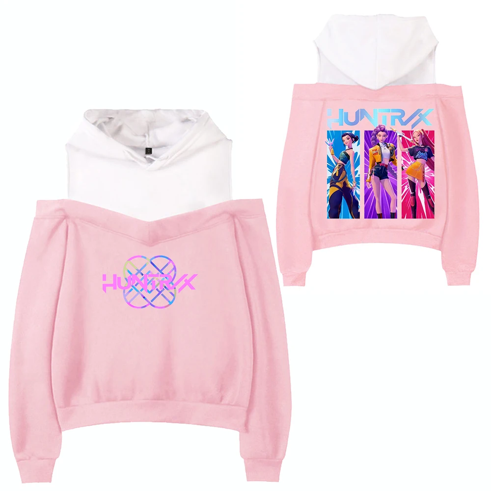 حار Kpop شيطان الصيادين خارج على الكتف طويلة الأكمام مثير هوديي هدية عيد الميلاد لصديقتك