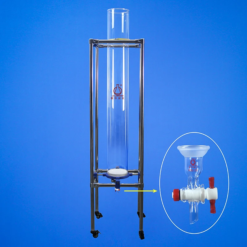 

LH-LABWARE Large size chromatography column with stainless steel frame, Discharge PTFE valve with spherical interface, LH-270-C