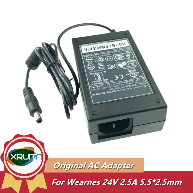 Fonte de alimentação genuína para impressora GODEX para Wearnes WDS 060240   24V 2.5A 60W que muda a ponta 5.5*2.5mm do carregador do adaptador da C.A.