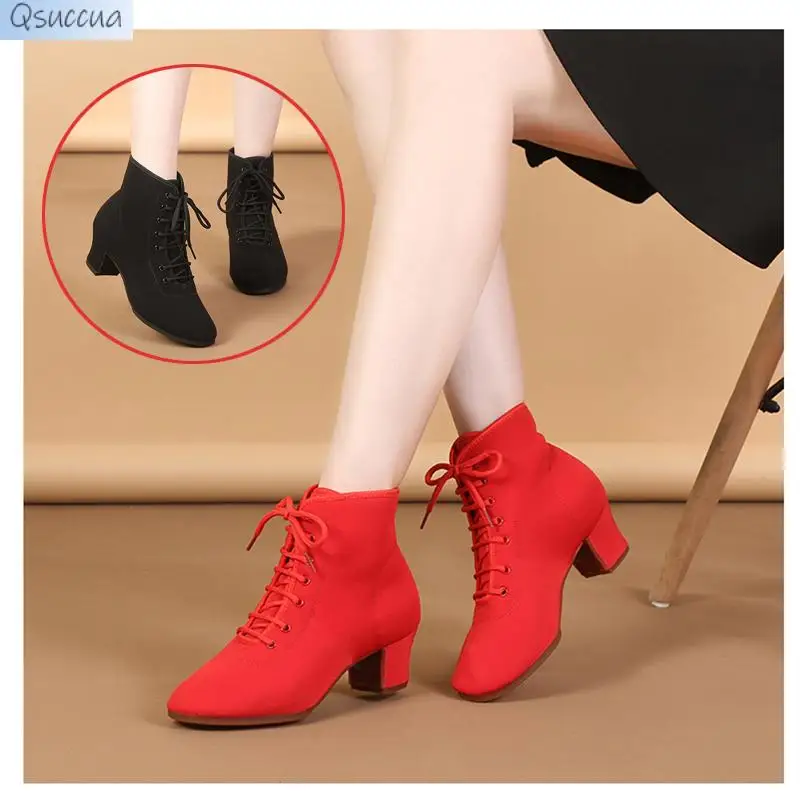 

Women's Mid-To-High-Heeled Middle-Aged and Elderly Soft-Soled National Standard Jazz Dance Shoes Thickened