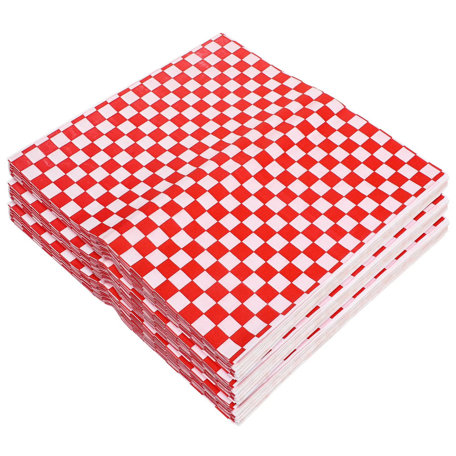 

300Pcs Burger Wrapping Paper Red White Checkered Grease Resistant Safe Food Paper Multipurpose Oil Proof Hamburgers Fried