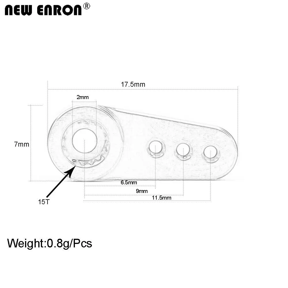 ENRON Alloy Steering Gear para RC Axial, 15T Servo Arm, SCX24, 90081, C10, EMax, ES08MA, 1:24, Novo