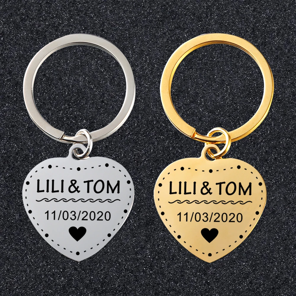 

Custom Heart Keychain Personalized Name Anniversary Gift For Boyfriend Girlfriend,Couple Gift For Husband Wife,Couple Kerying