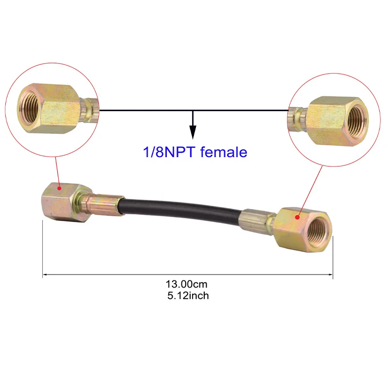 High Pressure Nylon Hose Thread M10*1 1/8NPT 1/8BSPP 300Bar/4500psi Paintball Sodastream Air Refilling Hoses 13/23/30/36/40/60cm