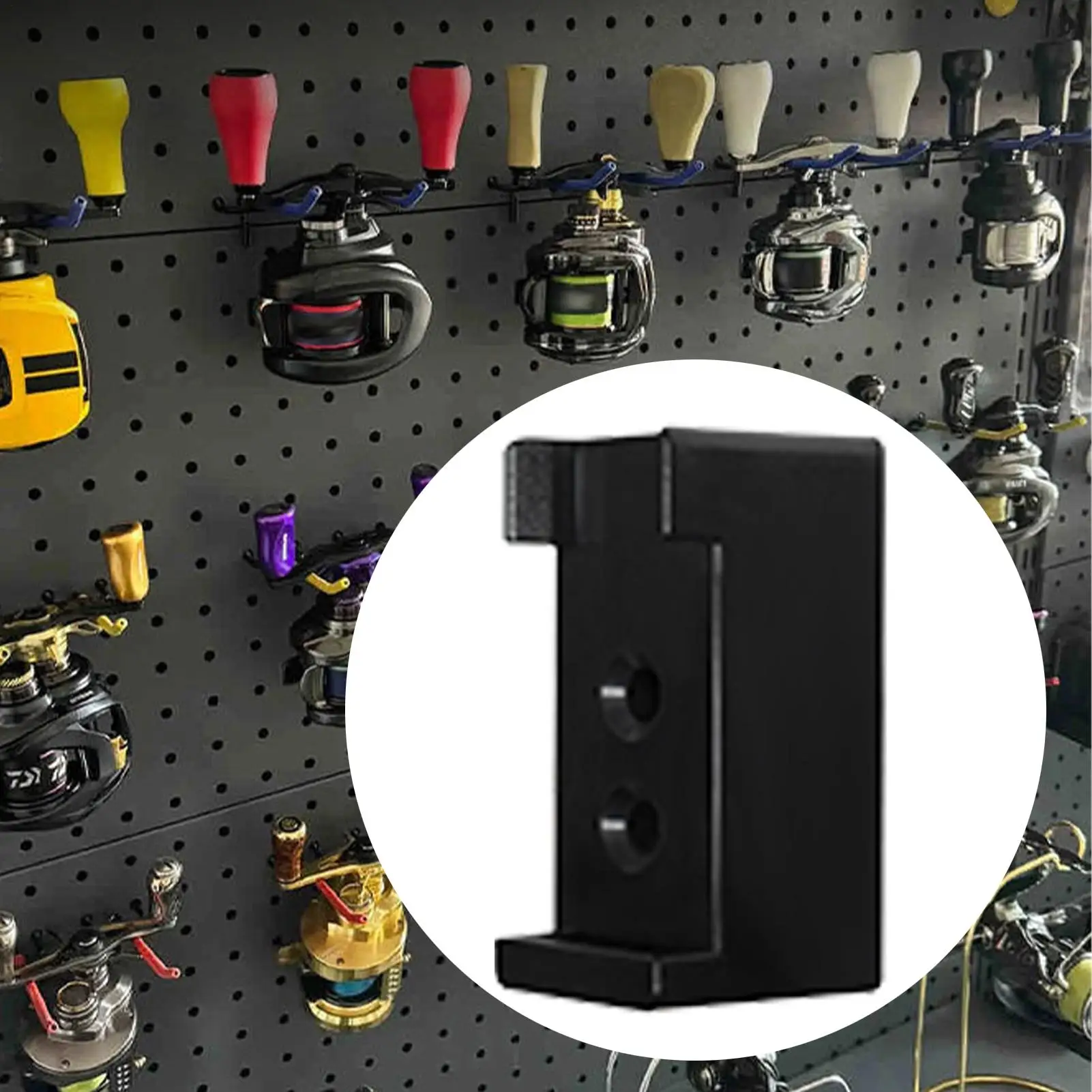 

Fishing Reel Holder Wall Mount Fishing Reel Storage Organizer Quick-Release Tackle Hanger Wall Mounted Hanger display Bracket