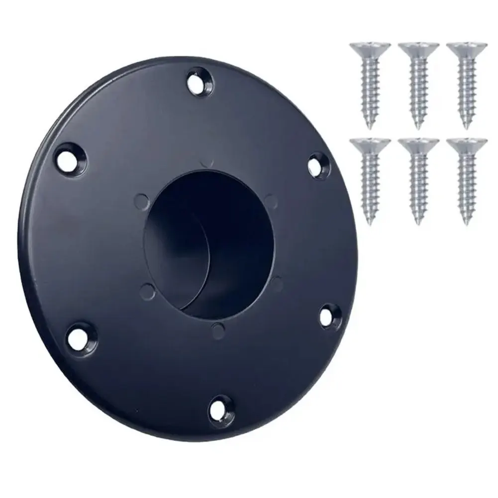 Round Flush Mount Table Leg Base Designed for RV and Boat Trailers Offering Stable and Space Efficient Solution