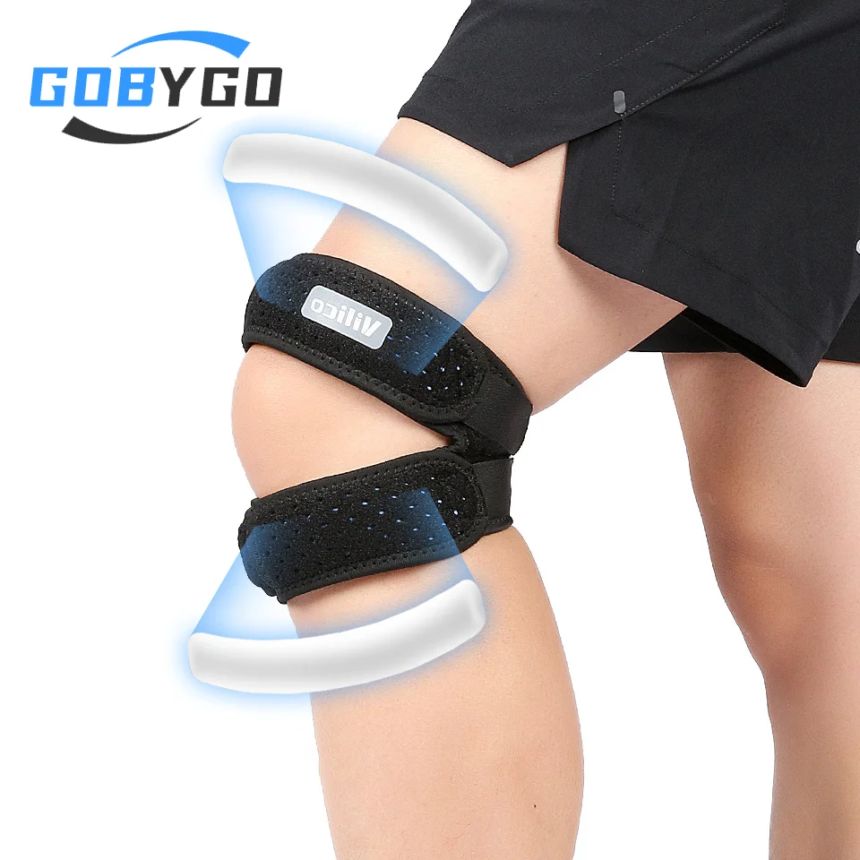 GOBYGO 1Pcs Silicone Shock Absorber For Outdoor Running Pressure Patellar Band Meniscus Comfortable Breathable Sheath Basketball