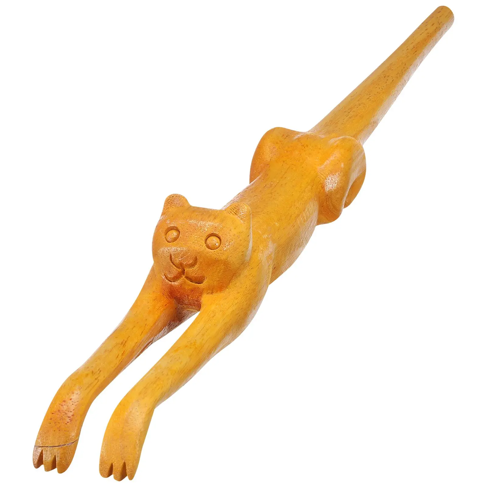 Rascador de espalda con mango de madera en forma de gato, herramienta de masaje para aliviar la picazón, rascador de espalda de madera, asistente para rascar el cuerpo