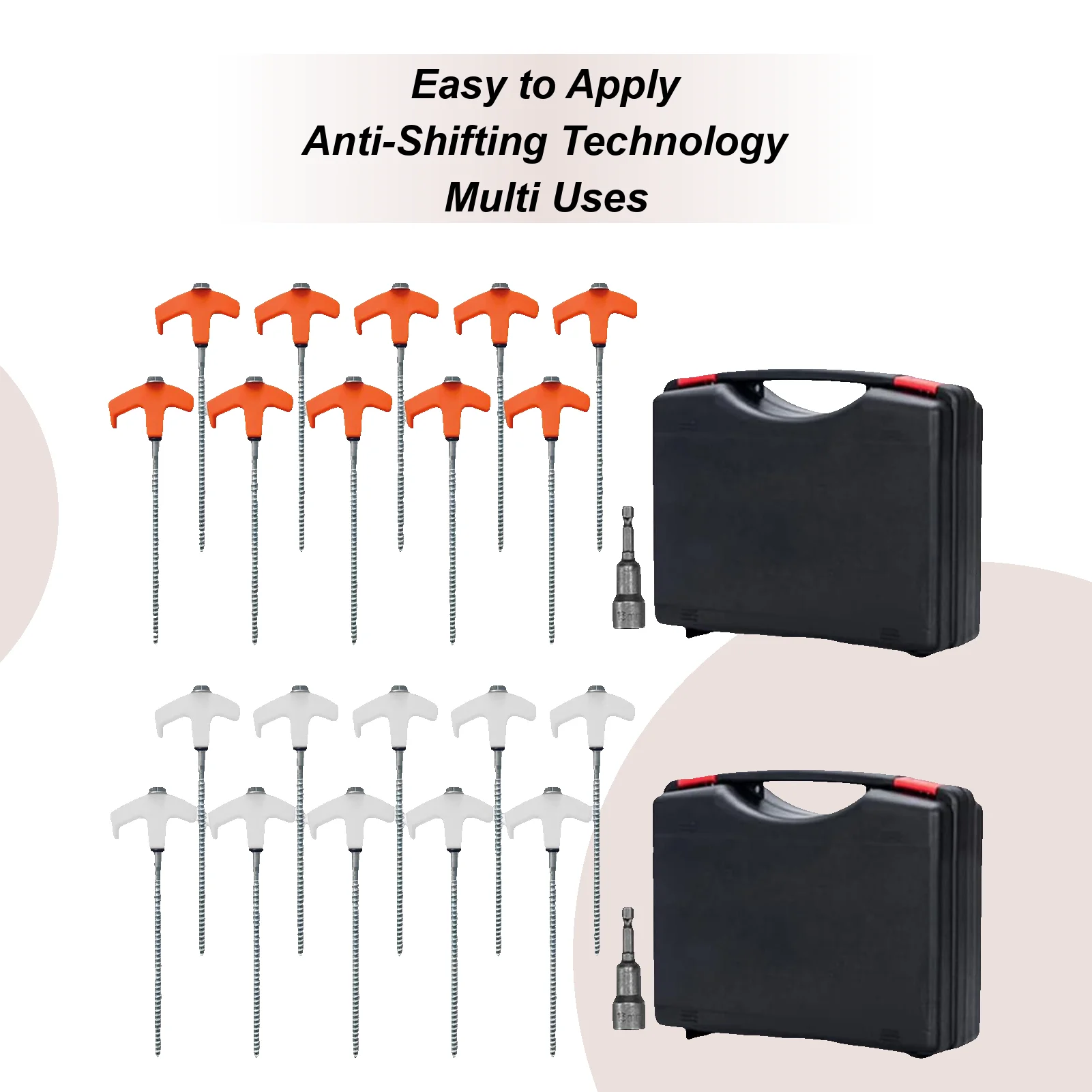 

10 шт. сверхмощные спиральные винты с шипами для навеса, винт, заземляющие колья, светящиеся винты для палаток, колья для заземления, колья для кемпинга