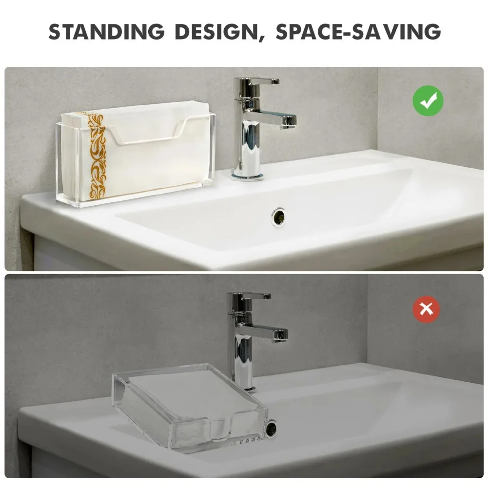 Dining Counter Organizer Standing Napkin Rack For Dining Room Space-saving Structure Minimalist Style Modern Rectangle Design