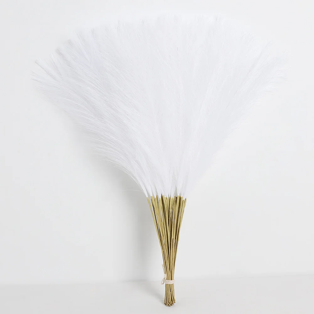 10 Stück Pampas-Kunstblumenstrauß, 55 cm, künstliche Pflanze für Zuhause, Raumdekoration, Garten, Hochzeitsdekoration, Mittelstück, Vasenornament – Detail 9