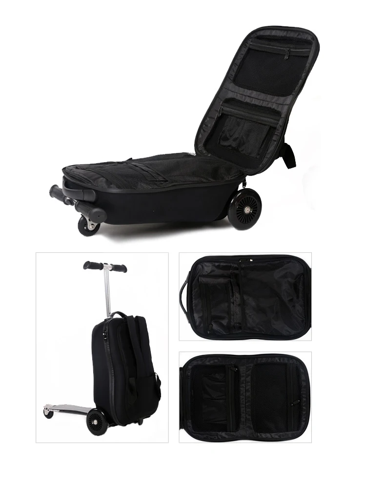 Imagem -05 - Multifuncional Desmontável Scooter Bagagem Mochila Mochila Carry-on Trolley Bolsa 20 Mala Bolsas de Viagem com Rodas