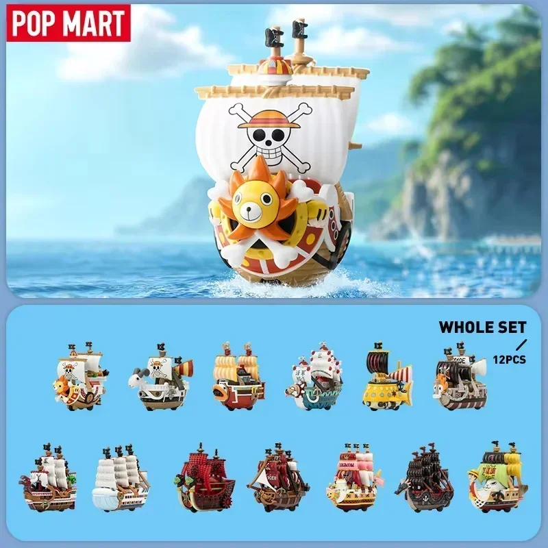 POP MART ONE PIECE Grand Line Serie Fahrzeug Blind Box Niedliche Anime Sammelfigur Desktop-Dekoration Überraschungstüte Spielzeug