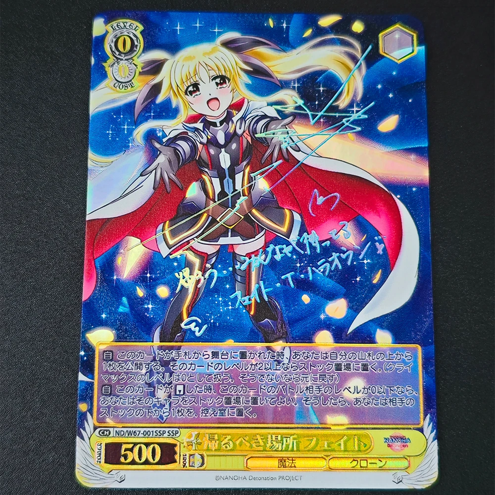 بطاقة مجموعة فتاة سحرية فايس شوارز أنيمي غنائية نانوها مصير تيستاروسا هارلاون فلاش محكم بطاقة توقيع الهدايا