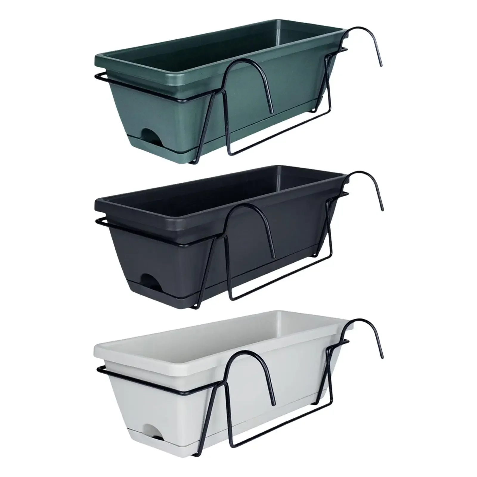 Balcony Railing Planter Window Box Planter Fence Planter Basket Holder Flowerpot for Porch Countryside Windowsill