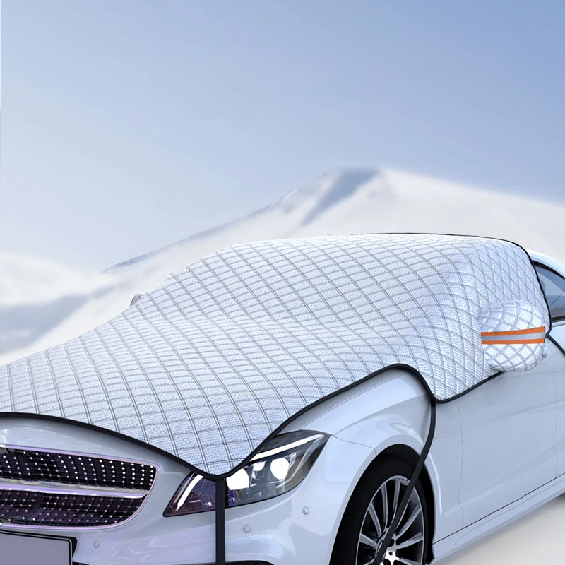 Universal Car Snow Cover Extra Large Car Windshield Hood All-inclusive Protection Cover Snowproof Anti-Frost Sunshade Cover
