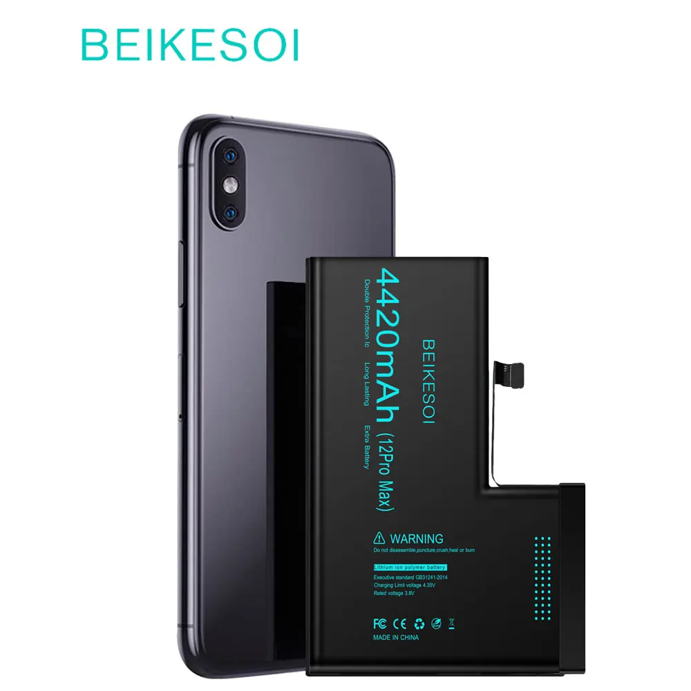 BEIKESOI-Аккумулятор для iPhone 12 Pro Max, Аккумулятор большой емкости для iPhone 12 Pro Max, Оригинальный чип IC