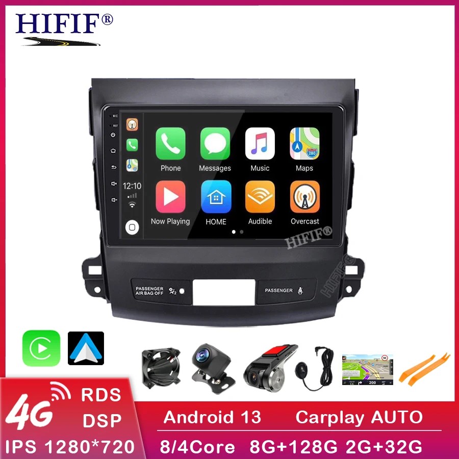 

android 13 car dvd gps multimedia player radio For Mitsubishi Outlander 2006-2014 Peugeot 4007/Citroen C-Crosser 2.5D