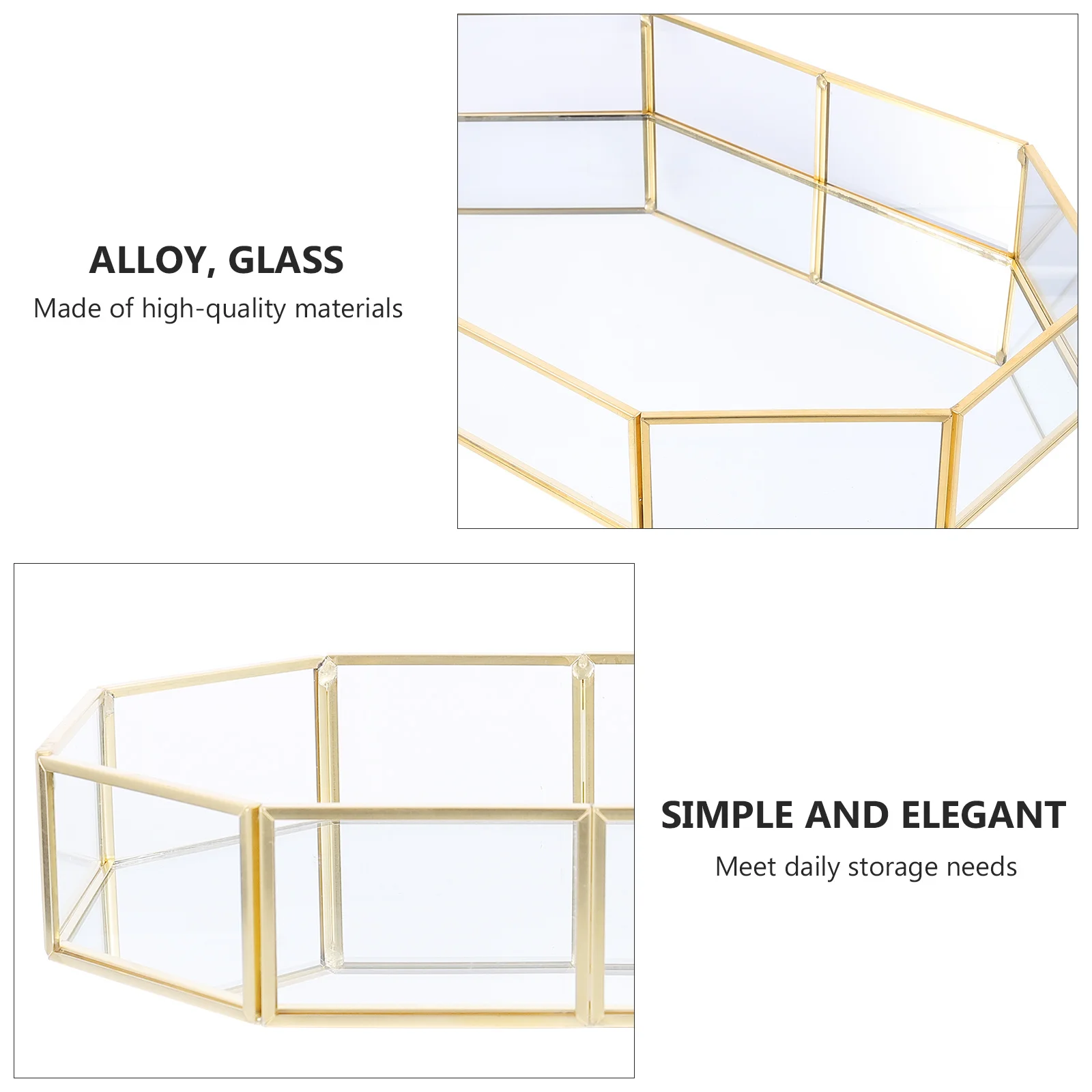 1Pcs Jewelry Tray Octagonal Glass Jewelry Storage Box Stylish Organizer for Rings Earrings Personal Or Gift Use