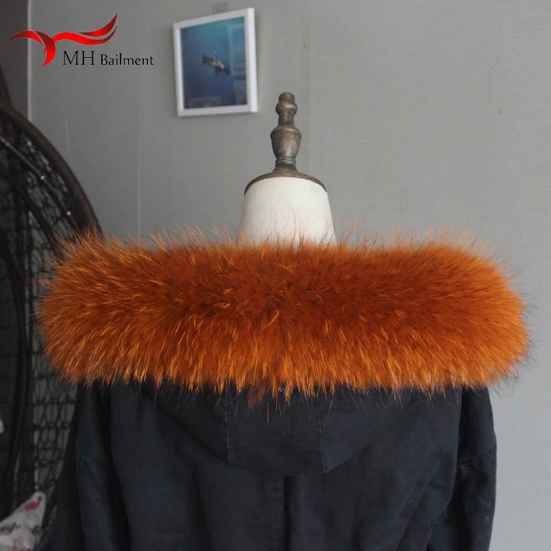 Winter Women New Real Raccoon Fur Collar Warm Scarf Scarfs Ladies Fashion Luxury Designers Genuine Brand Scarves Womens Shawl