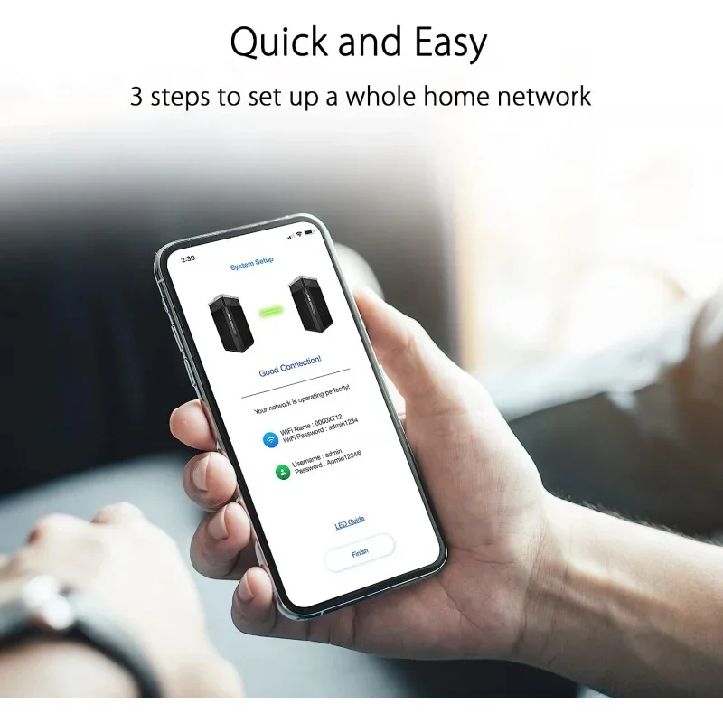 For ASUS ZenWiFi Pro ET12 AXE11000 Tri-Band WiFi 6E Mesh System Coverage up to 6000 sq ft, Subscription-free Network Secur