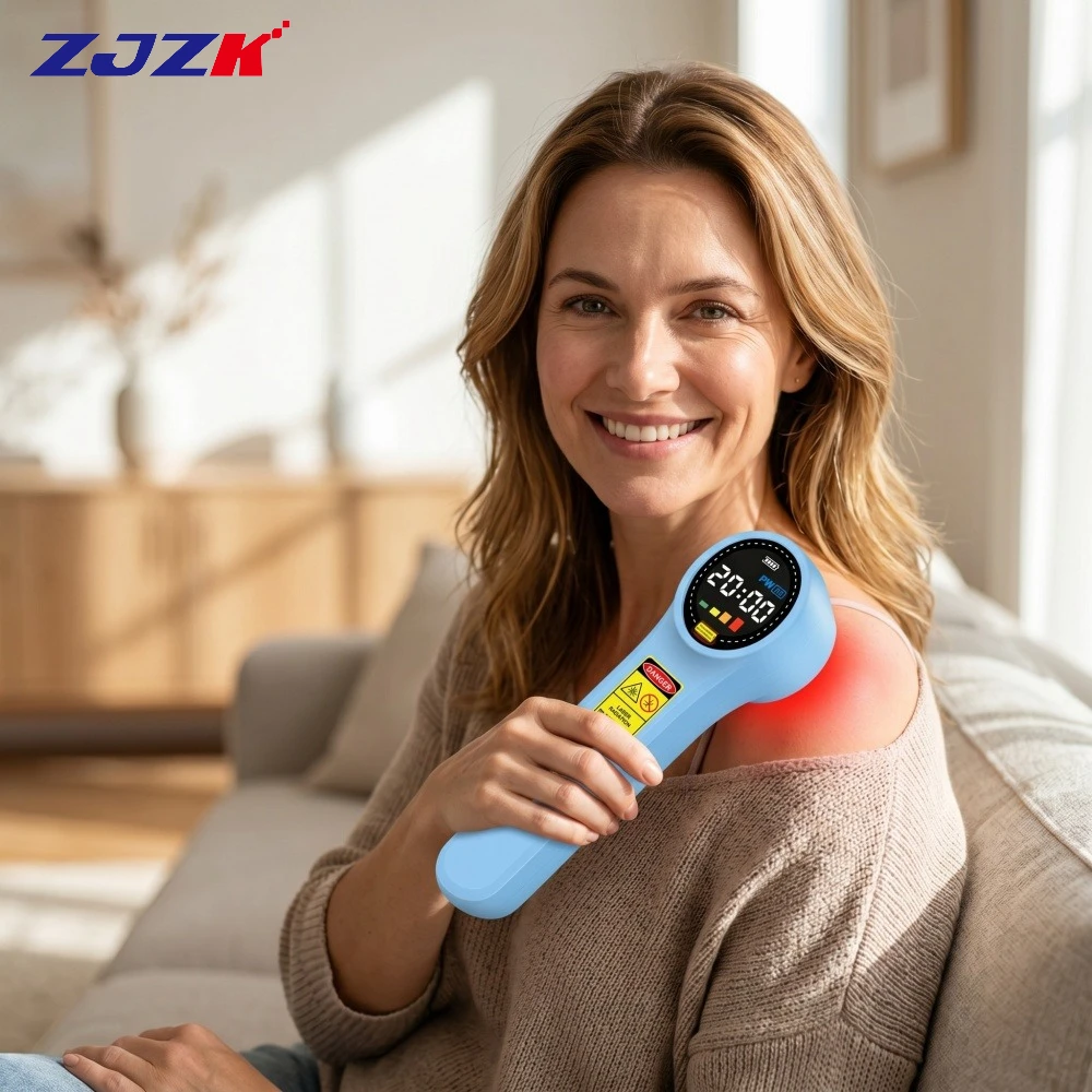 ZJZK 1760mW Handheld Cold Laser 660nm 810nm 980nm Infrared Light Physiotherapy Device for Muscle Stiffness Joint Pain Relief