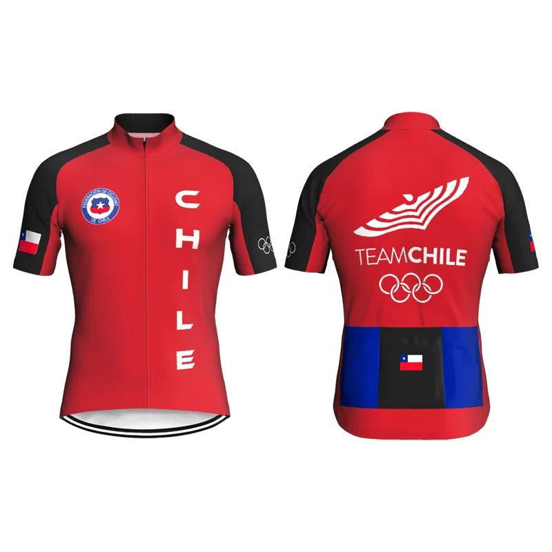 Pro Bike Team Cycling Jersey, Chile Jersey, MTB Men Short Quality Shirt, Bicycle Race Sportswear, Road Mountain Maillot Outdoor