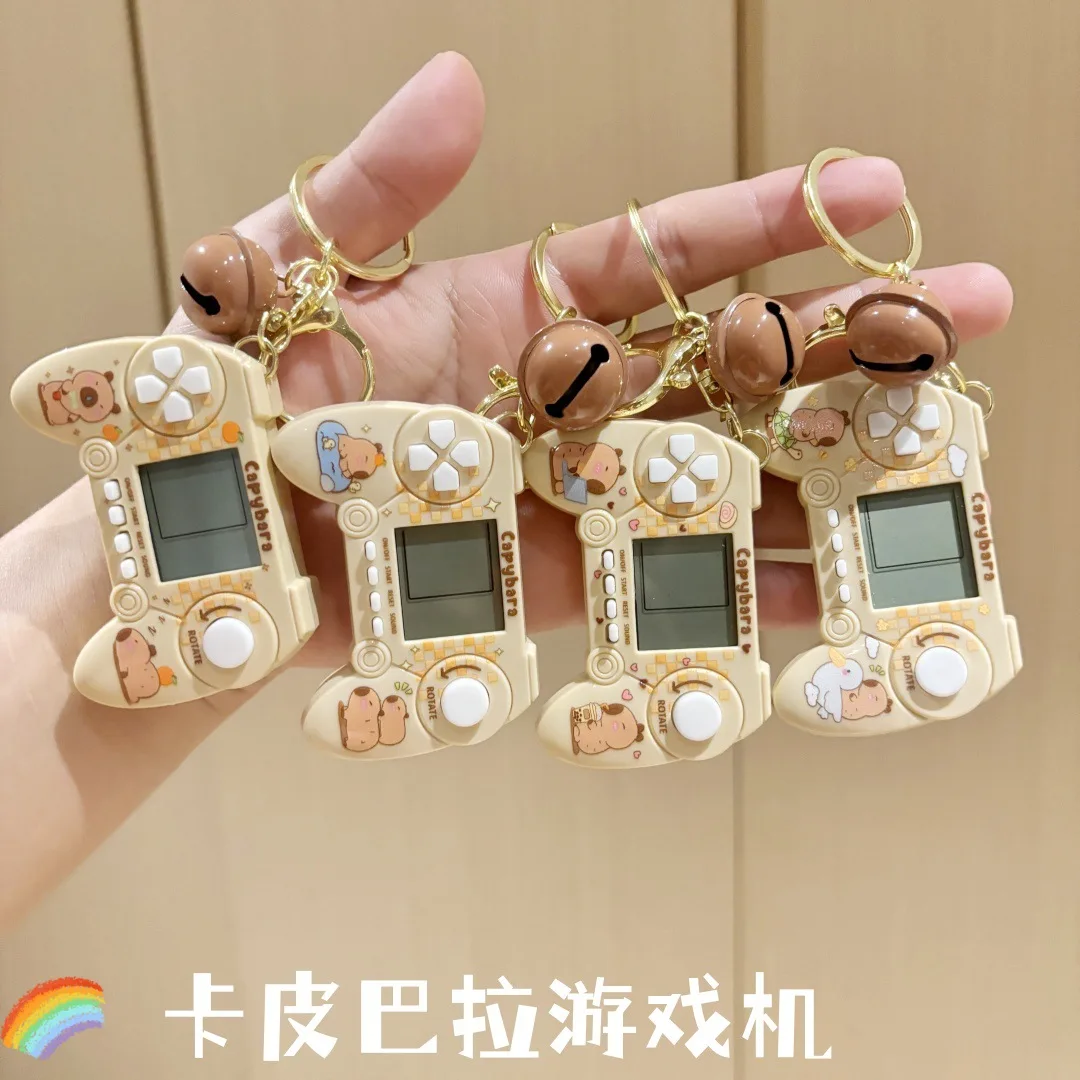 Llavero Capibara creativo colgante Retro Tetris controlador de mano máquina de juego máquina de garra regalo