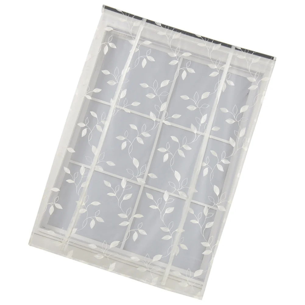 1 قطعة نافذة ستارة قصيرة ورقة التطريز نمط شير الستار قصيرة التطريز الفوال الستائر غرفة نوم المنزل شرفة 120x120 سنتيمتر