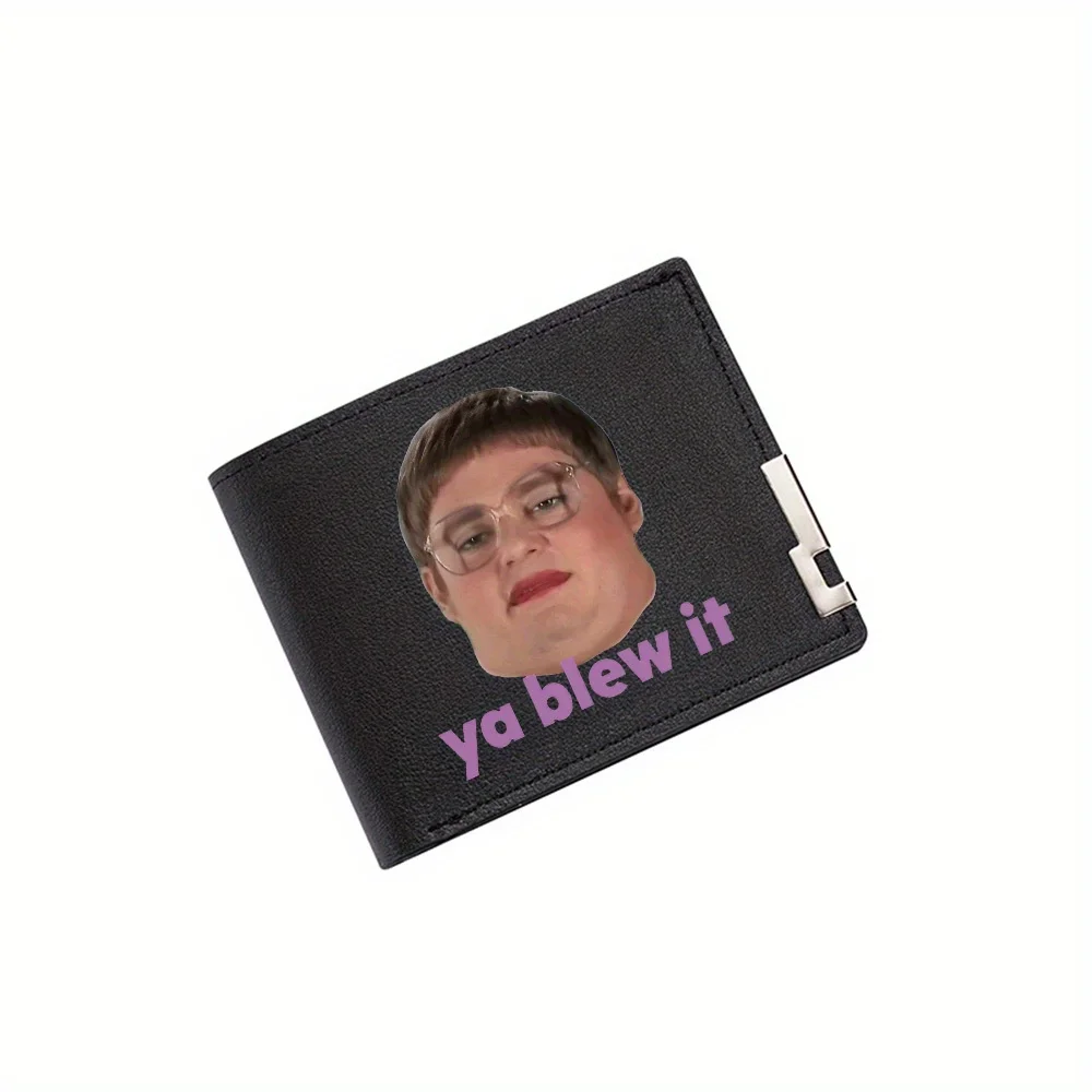 

Лицо в очках, розовые губы, текст Мужской кошелек с принтом Простая современная стильная деловая рождественская любовь для отца и бойфренда