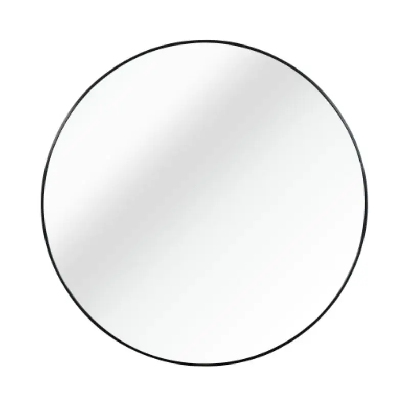 Black 16-inch metal round bathroom mirror