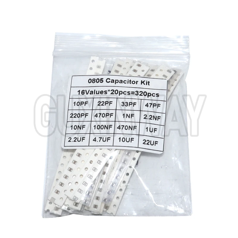 320 قطعة 720 قطعة 0603 0805 1206 SMD مكثف عدة مجموعة متنوعة 16/36/القيم 1PF ~ 1 فائق التوهج