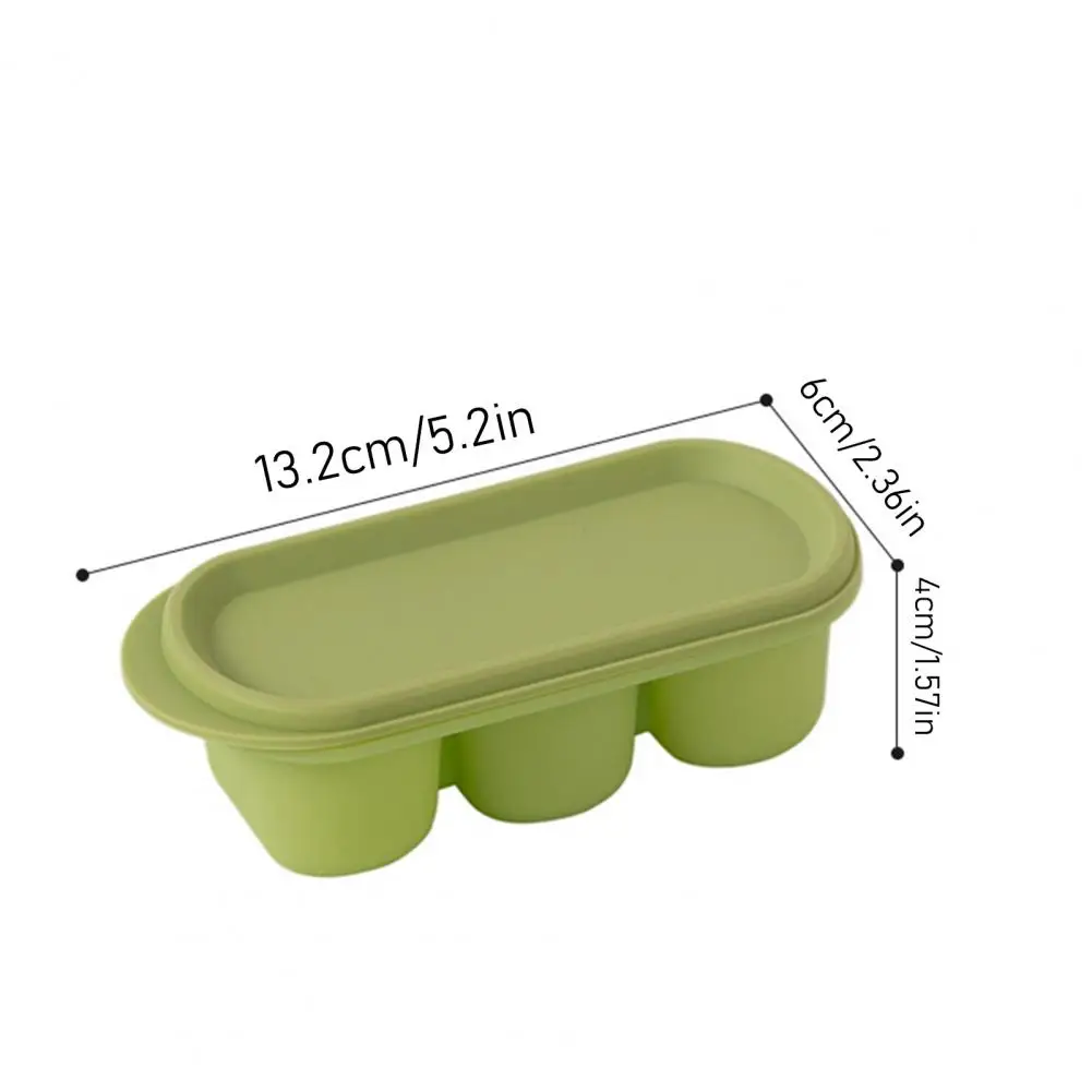 Ice Cube Mold Covered Ice Cube Tray Silicone Ice Cube Tray Three Compartment Twist Release Mold -free Food Grade Maker Flexible