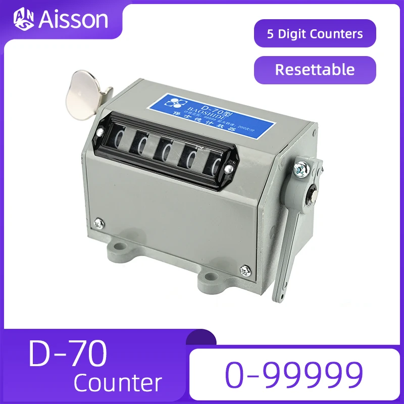 D-70 5 Digits Pull Type Counter Punch Machine Design Mechanical Counter Totalizing Pull Counter Resettable Digital Punch Counter