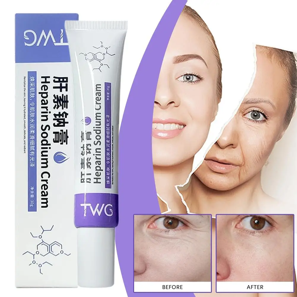1 قطعة كريم تفتيح الصوديوم هيبارين 30 جرام يتلاشى البقع الداكنة يرطب بعمق وإصلاح رفع ثبات العناية بالبشرة