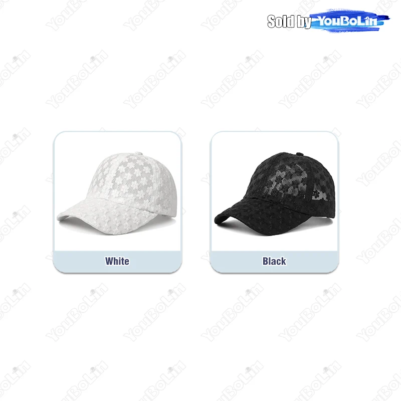 Lace Hat Lightweight Baseball Cap Summer Sun Protection Hats Lace-Up Duckbill Hat Breathable Sun Caps With Wide Brim