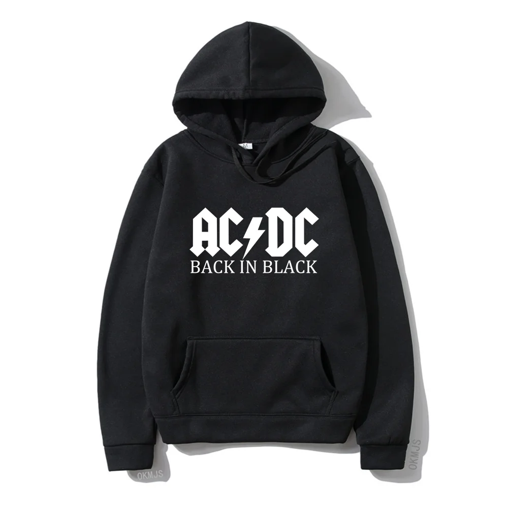 Women Hoodies Autumn Winter Ac/dc Band Print Pullover Sweat Female Brand Streetwear Long Sleeve Hooded Sweatshirt Men Tops Coat