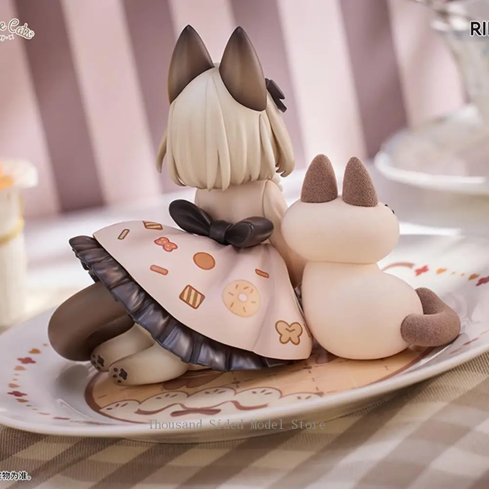 

Original RIBOSE DLC Series Tea Time Cats Azuki Friendship Collaboration Exclusive Set Action Figure PVC Model Collectible Toys