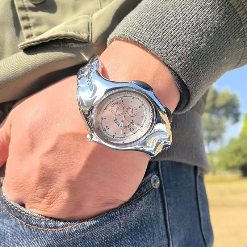 

Men Quartz Movement Watch Waterproof Art Surrealist Wrist Melting Watch Original Special-Shaped PT Y2K Retro Quartz Wristwatch