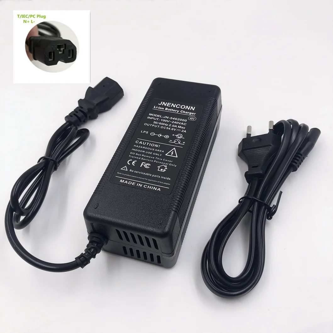 54.6V 2A Lithium Battery Charger 48V 13S Kugoo G1 Charger High quality Li-ion Battery pack Charger With Fan