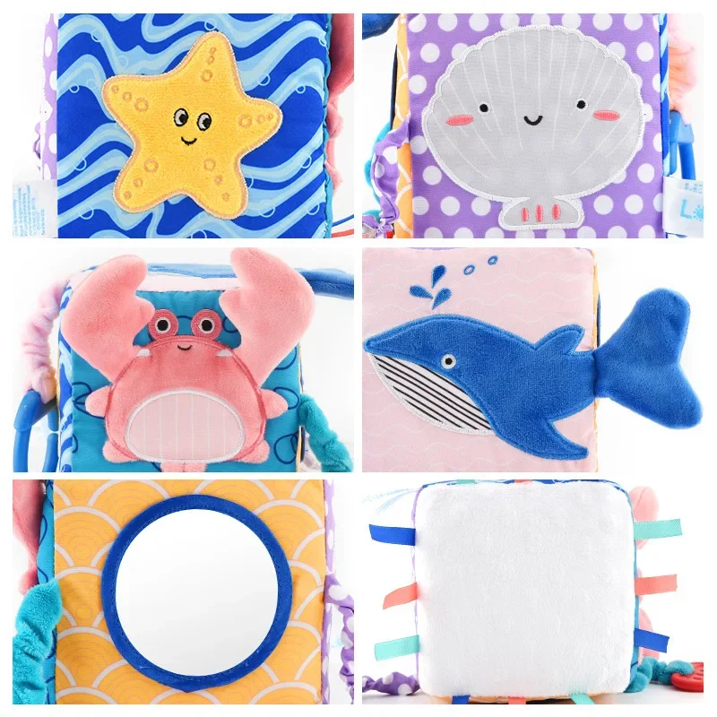 어린이 퍼즐 플러시 장난감 아기 동물인지 주사위 교육 계몽 유아 침대 옆 딸랑이 진정 감정 수면 보조