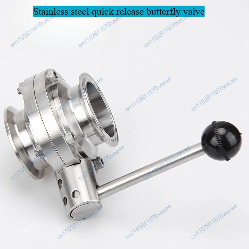 Mandril de abrazadera de conexión rápida manual de grado de higiene alimentaria artesanal con válvula de mariposa de carga rápida de acero inoxidable 304