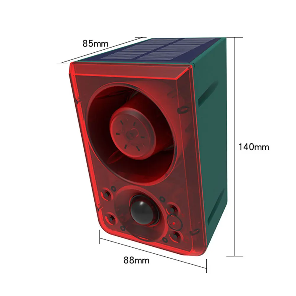 في الهواء الطلق استشعار الحركة الشمسية إنذار صانع الضوضاء بصوت عال مع نباح الكلب بندقية دعم الصوت تسجيل وحجم قابل للتعديل #6