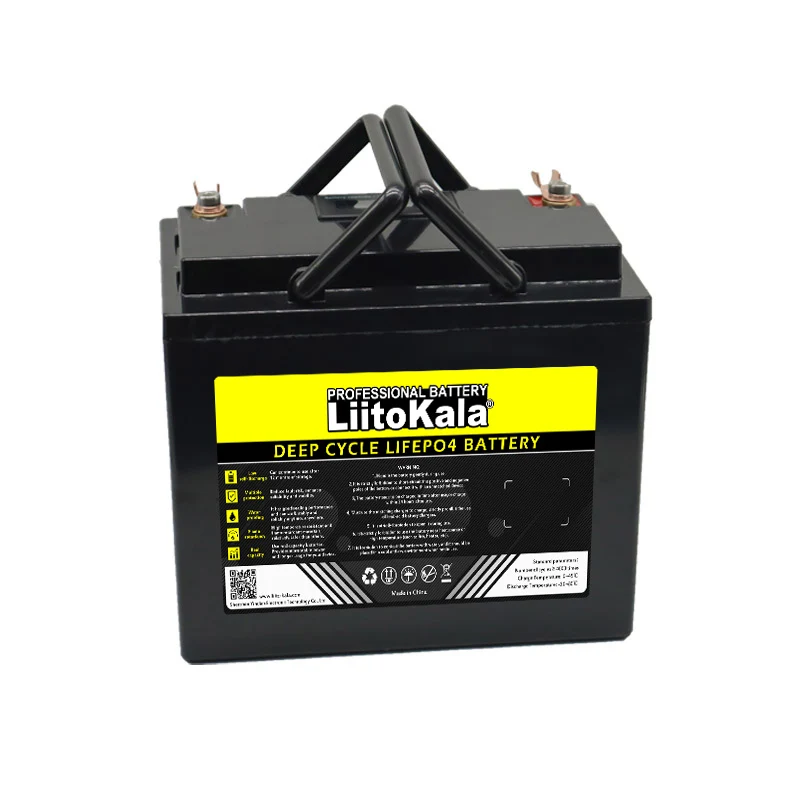 LiitoKala 12v/12.8V 40AH akumulator LiFePO4 z BMS akumulatory litowo-żelazowo-fosforanowe 4000 cykli falownik słoneczny 14.6v 10A ładowarka