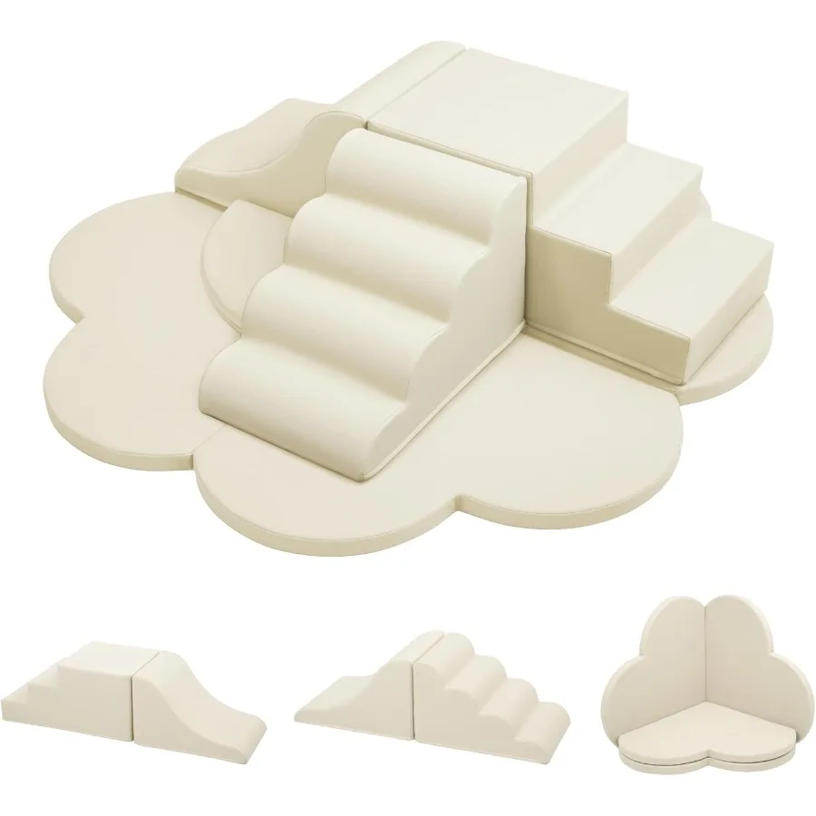 

Игрушки для скалолазания Merax в помещении для малышей, 6-компонентные мягкие пенопластовые блоки для скалолазания, мягкий игровой набор в пастельных цветах, безопасный, без S